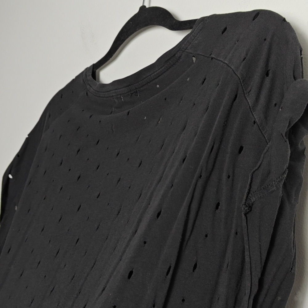 SIS SIS Anthropologie Black Cut Out Rolled Sleeve Top Size Large - Picture 14 of 14